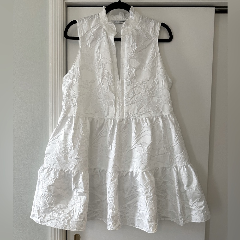 Amanda Uprichard Sleeveless Saffron Dress in White, Large